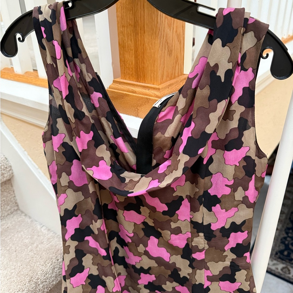 Prada Pink Camo Sleeveless dress - Draped Neck
